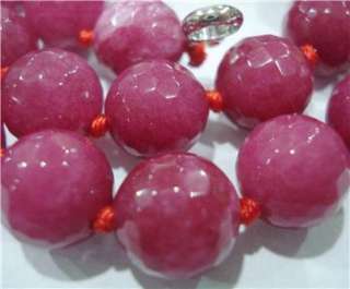 8mm Faceted Ruby Round beads Gemstone Necklace 18  