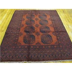  411 x 66 Red Hand Knotted Wool Afghan Rug Furniture 