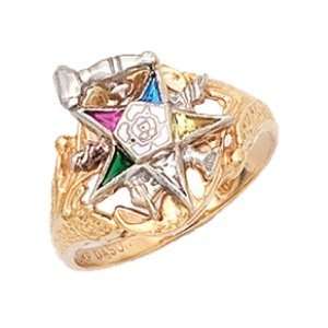   Ladies Vermeil Masonic Freemason Past Matrons Ring (Size 8) Jewelry