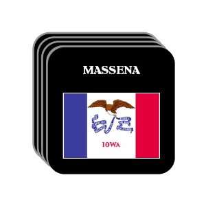 US State Flag   MASSENA, Iowa (IA) Set of 4 Mini Mousepad 