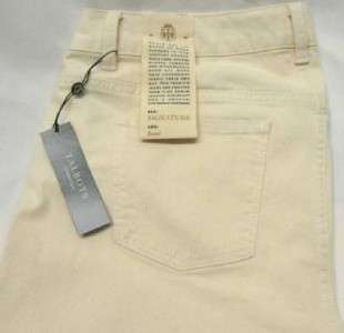 TALBOTS $95 JEANS IVORY OFF WHITE 5 POCKET STRETCH BOOT CUT PANTS 10 
