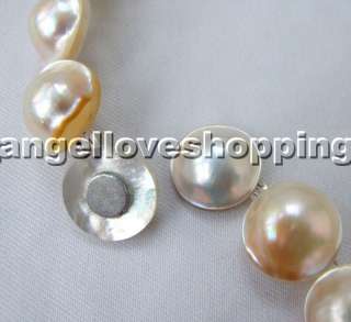   16 21mm white south sea Mabe pearl necklace magnet Mabe clasp  