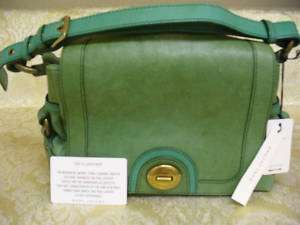 AUTH. MARC JACOBS TURNLOCK JADE LEATHER KIRA PURSE/BAG  
