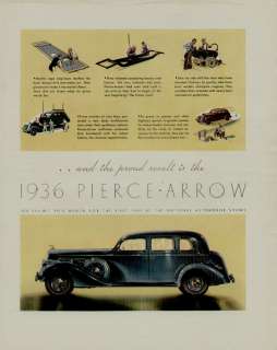 1936 PIERCE ARROW AUTO CAR AD / A QUALITY LUXURY CAR  