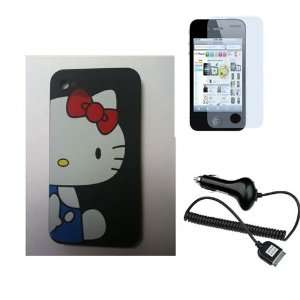   Protector + Car Charger Back Cover for iPhone 4G 