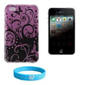   for iPhone 4 + Privacy Screen Protector + Wisdom * Courage Wristband