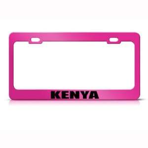  Kenya Kenyan Flag Pink Country Metal license plate frame 