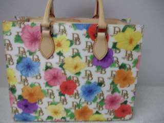 New Dooney and Bourke Coated Cotton Floral Print Janine Satchel  