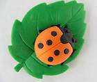 Japanese Iwako Eraser ~ New Ladybug on a Leaf ~ Orange