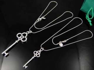SILVER PLATED KEY STYLE NECKLACE LOVER SET FASHION S168  
