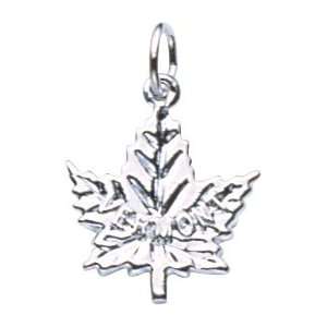  Rembrandt Charms Vermont Maple Leaf Charm, 14K White Gold 