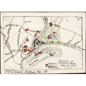  1931s Civil War map West Virginia, Harpers Ferry