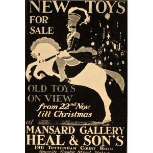  1933 Heal & Sons Mansard Gallery Toys Sale Poster B/W 