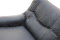 Modern Black Leather Chaise Lounge 100% Italian Leather  
