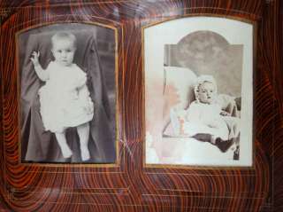 antique CELLULOID PHOTO ALBUM cdvs ANGEL BABY  