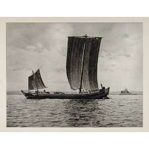  1930 Japanese Sailing Boat Sails Ocean Sea Japan NICE 