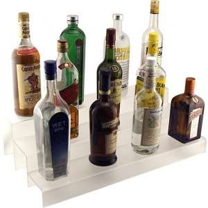Liquor Bottle Shelf   12W   3 Tier Translucent Display 845033001200 