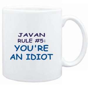  Mug White  Javan Rule #5 Youre an idiot  Male Names 