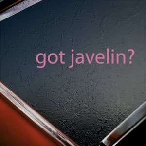  Got Javelin? Pink Decal Field Hammer Throw Window Pink 