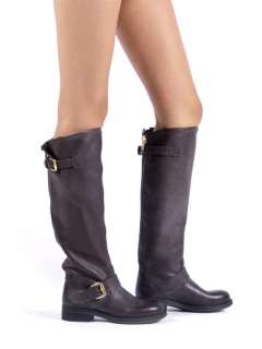 STEVE MADDEN LINDLEY Women Leather Motorcycle Knee High Riding Boot sz 