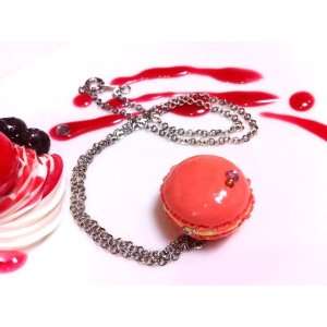  Macaron nacklace framboise pink/Adorable fake dessert and 