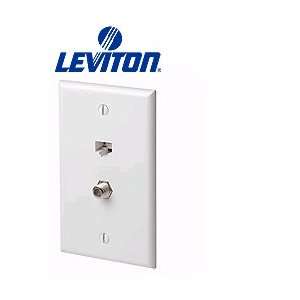 Leviton 5EA10 M2A 1 Data Port 1 F Connector QuickPlate Mid Size 1 Gang 
