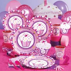   Girls Lil Cupcake 2nd Birthday Basic Party Pack for 8 Toys & Games
