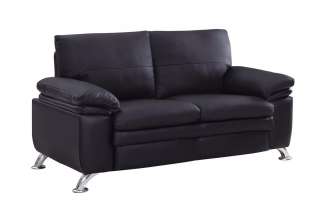 Rio   Leather Modern set Sofa / Loveseat / Chair   Black  