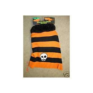  Dog Striped Halloween Sweater with Skull 
