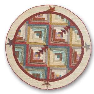  ZG Patchwork Theme Woodland Star and Geese round area rugs 