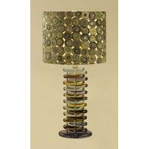 Liora Manne designed Multi colored Table lamp with fabric shade