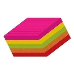   , Mixed Neon Colors, Line ruled, 3x5 Inches, 5/pack