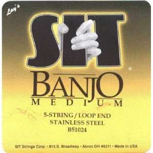 S I T Strings Banjo 5 String Stainless Wound Loop Medium 