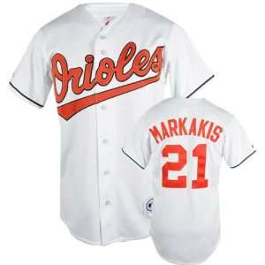  Nick Markakis White Majestic MLB Home Replica Baltimore 