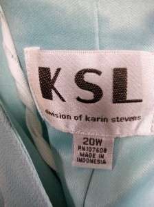 KSL Karin Stevens Womens Lt Blue Formal Spring Occasion Dress Plus 