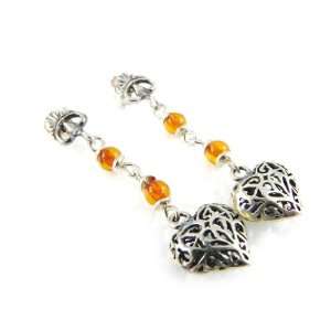  Earrings silver Amour Légendaire amber. Jewelry