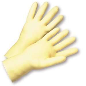   Amber Unlined Latex Gloves Size 7 (lot of 12)
