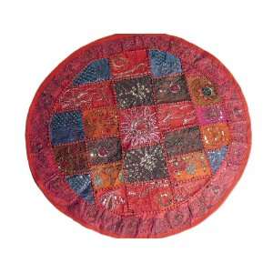  Decorative Round Accent Large Indian Floor Pillow 26 