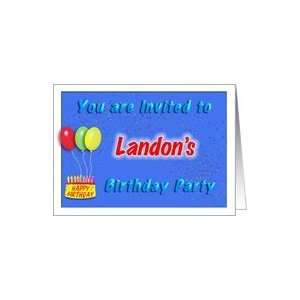  Landons Birthday, Invitation to the Party Card Toys 