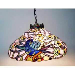  Peacock Tiffany styled Hanging Lamp