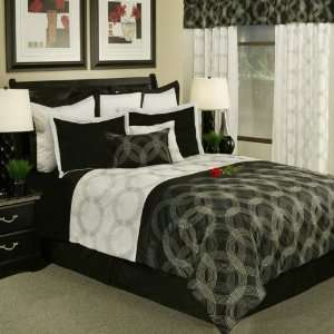   And White Contemporary 8 Piece King Comforter Set