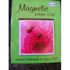 Wildlife Ladybug and Flower Deluxe Single Magnetic Page Clip Bookmark 