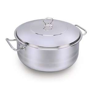 Dutch Oven  Mega Low Casserole   10.5 Quart Stainless Steel Pot with 