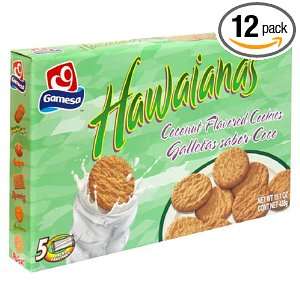 Gamesa Hawaianas Cookies, Ginger, 14.8 Ounce Boxes (Pack of 12)