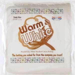  Warm & White Cotton Batting (72 x 90) Twin Size By The 