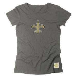 New Orleans Saints Retro Sport Womens Better Logo Black Super Soft T 