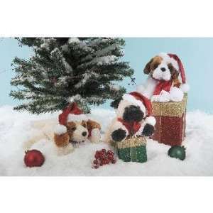 com Bulk Savings 278246 7.5 3 Assorted Lying Dogs With Christmas Hat 