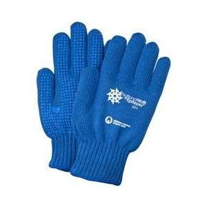 327    Royal blue freezer gloves, royal blue PVC palm dotted knit 