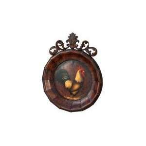  Rooster Round Plaque wall Decor 20H