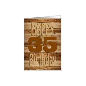    35th Birthday, Carved wood for a handyman Card Toys & Games
